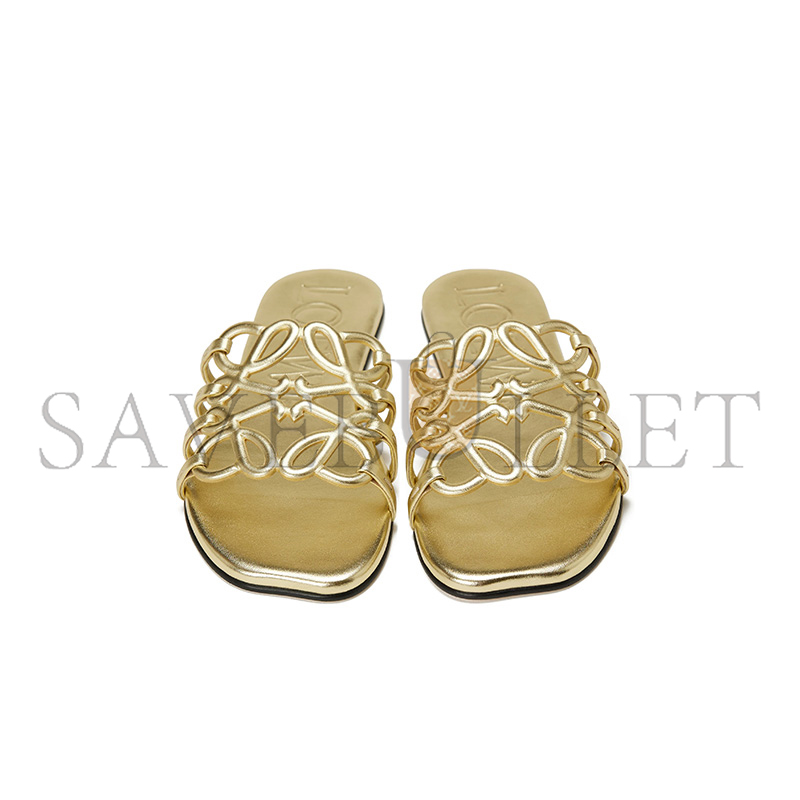 LOEWE PETAL ANAGRAM SLIDE IN LAMINATED LAMBSKIN LPEA465X08